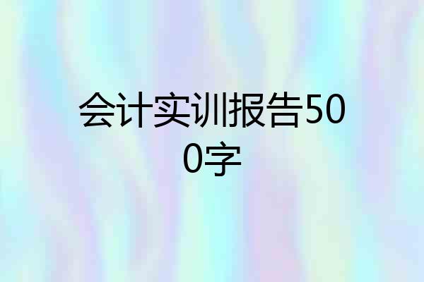 会计实训报告500字