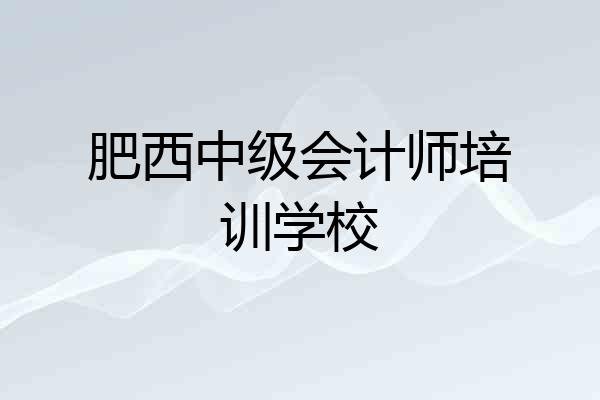肥西中级会计师培训学校