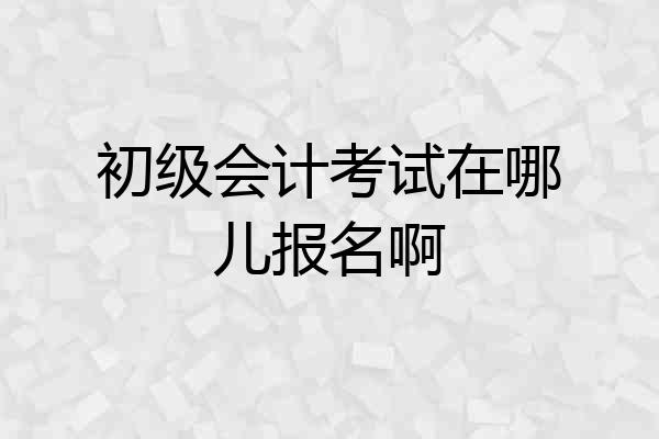 初级会计考试在哪儿报名啊