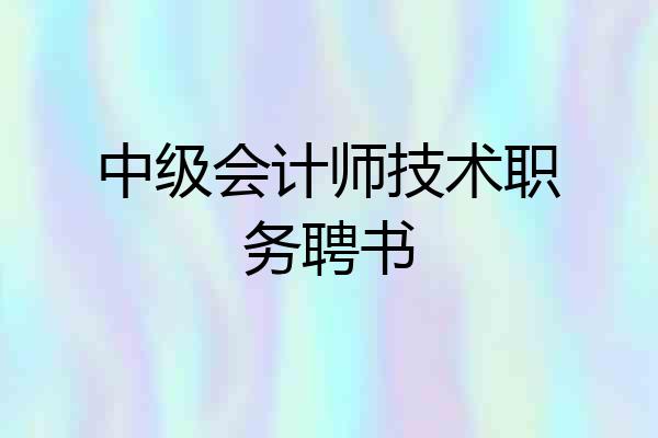 中级会计师技术职务聘书