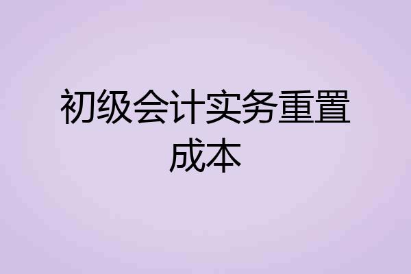 初级会计实务重置成本