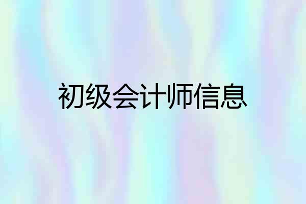 初级会计师信息