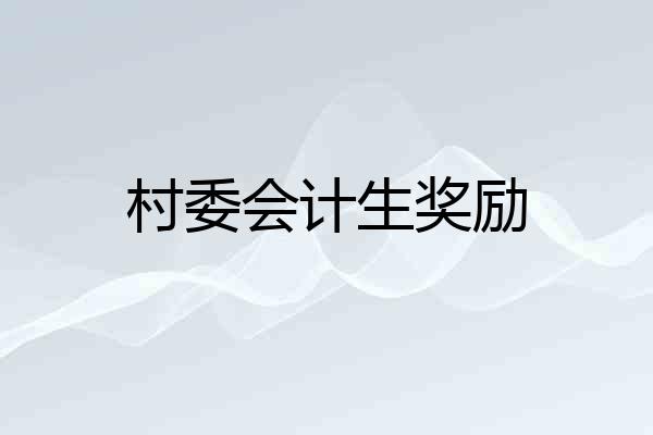 村委会计生奖励