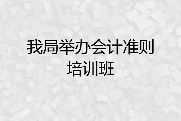 我局举办会计准则培训班