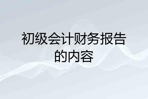初级会计财务报告的内容