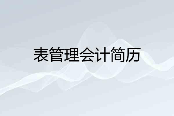 表管理会计简历