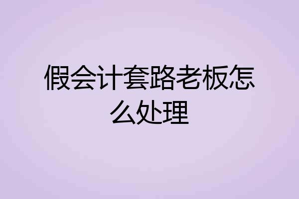 假会计套路老板怎么处理
