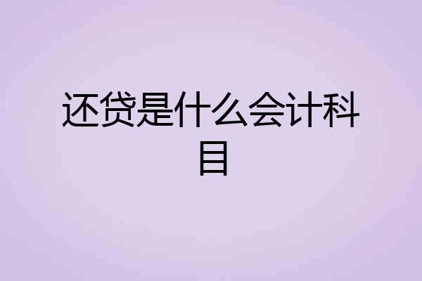 还贷是什么会计科目