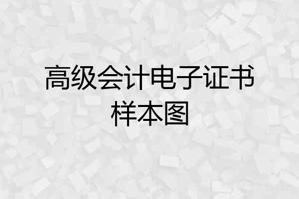 高级会计电子证书样本图