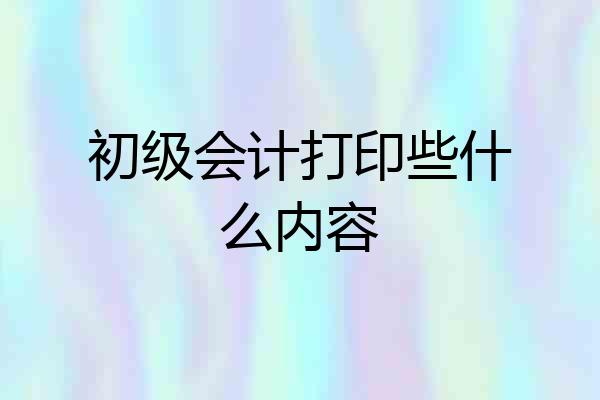 初级会计打印些什么内容