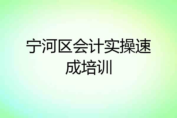 宁河区会计实操速成培训