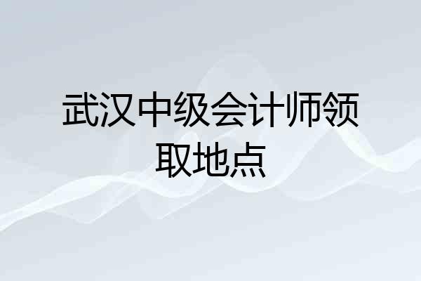 武汉中级会计师领取地点