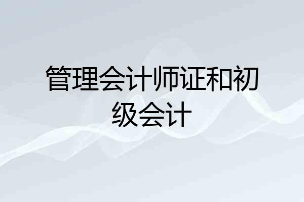 管理会计师证和初级会计