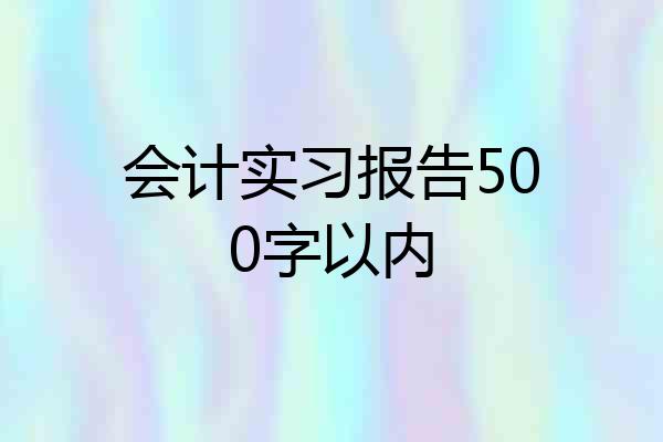 会计实习报告500字以内