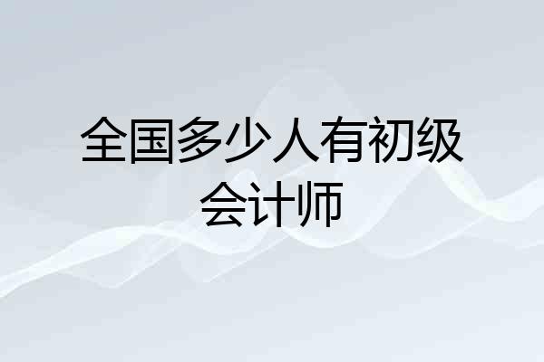 全国多少人有初级会计师