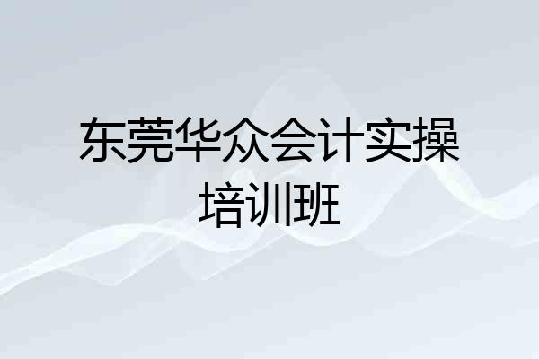 东莞华众会计实操培训班