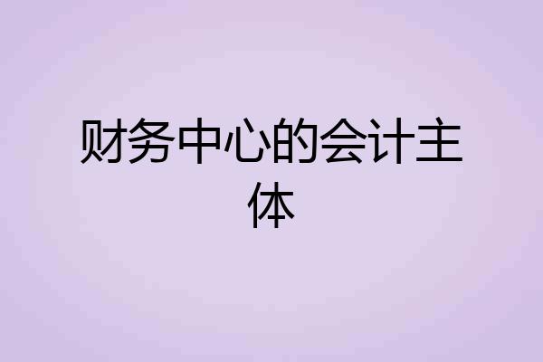 财务中心的会计主体