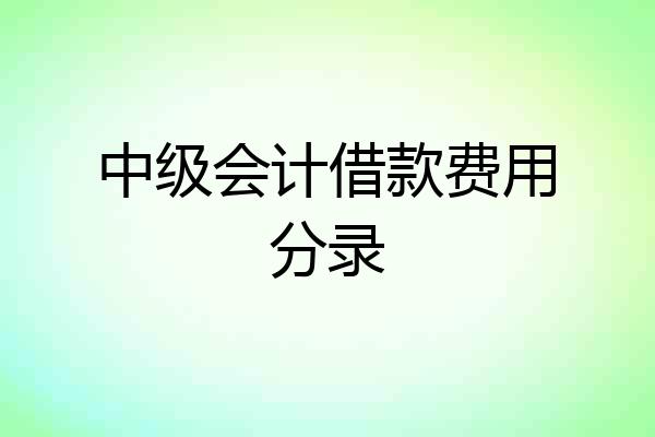 中级会计借款费用分录