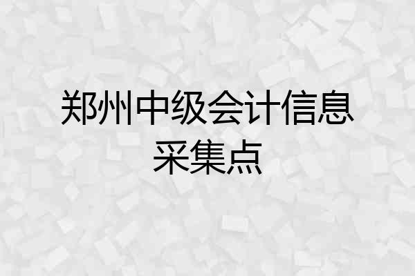 郑州中级会计信息采集点