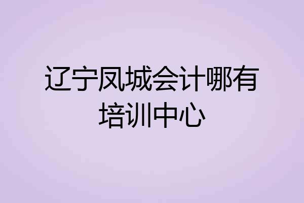 辽宁凤城会计哪有培训中心