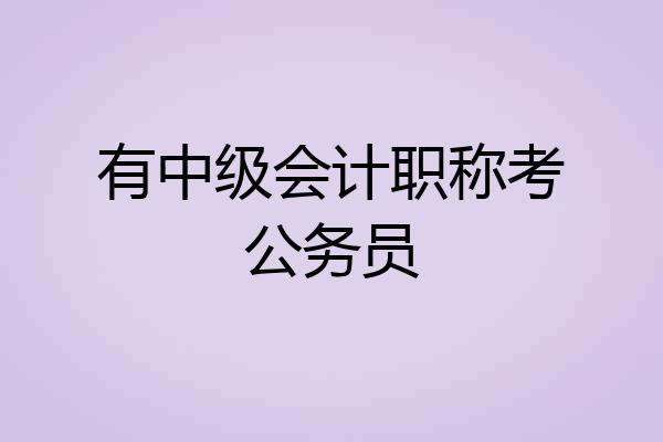 有中级会计职称考公务员