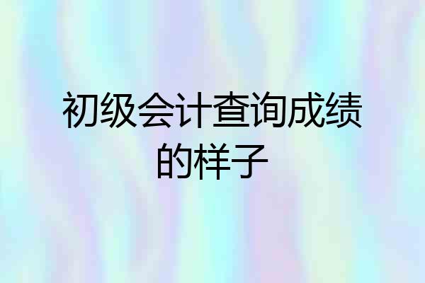 初级会计查询成绩的样子