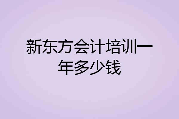 新东方会计培训一年多少钱
