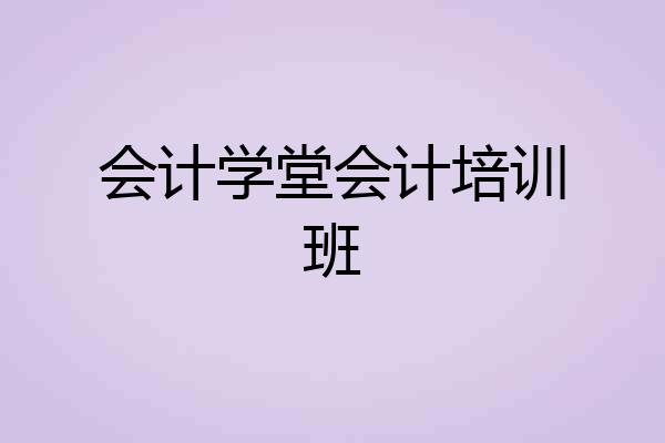 会计学堂会计培训班