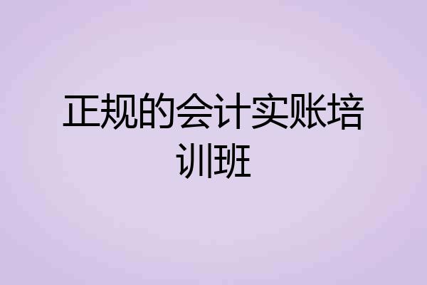 正规的会计实账培训班