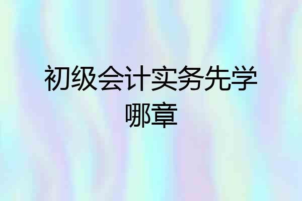 初级会计实务先学哪章