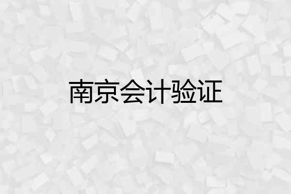 南京会计验证
