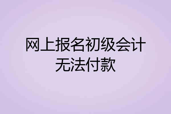 网上报名初级会计无法付款