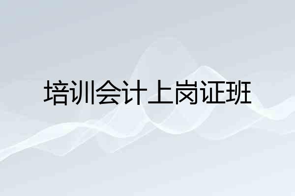培训会计上岗证班