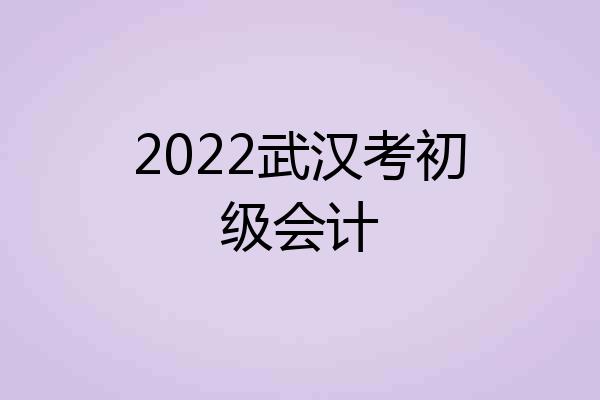 2022武汉考初级会计