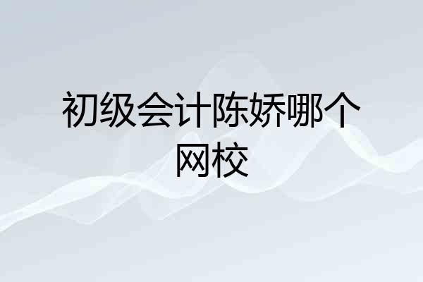 初级会计陈娇哪个网校