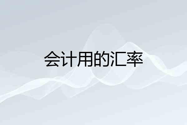 会计用的汇率