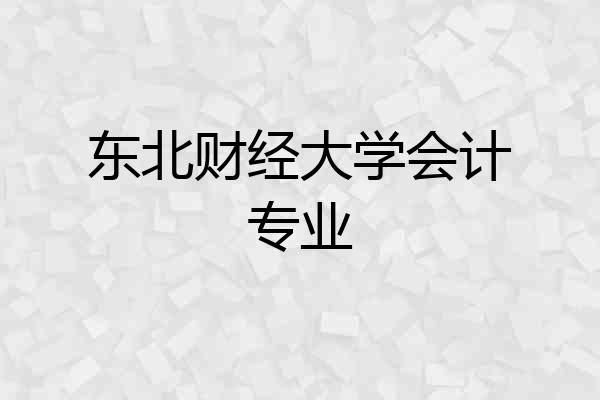 东北财经大学会计专业