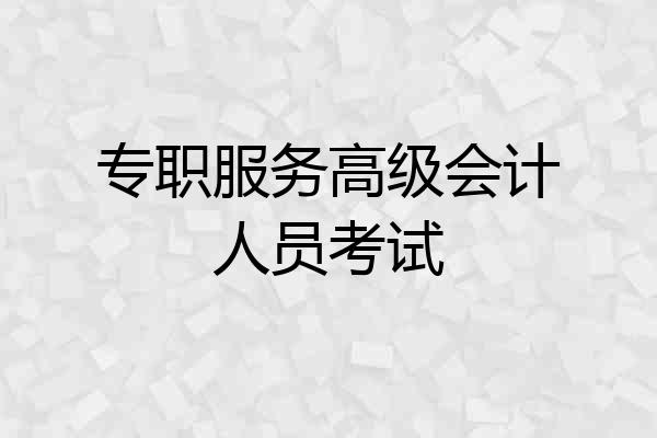专职服务高级会计人员考试