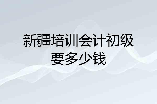 新疆培训会计初级要多少钱