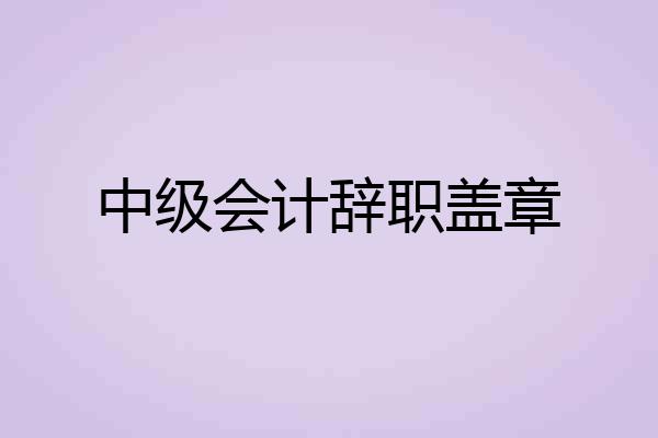 中级会计辞职盖章