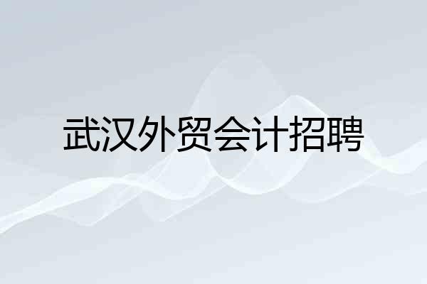 武汉外贸会计招聘