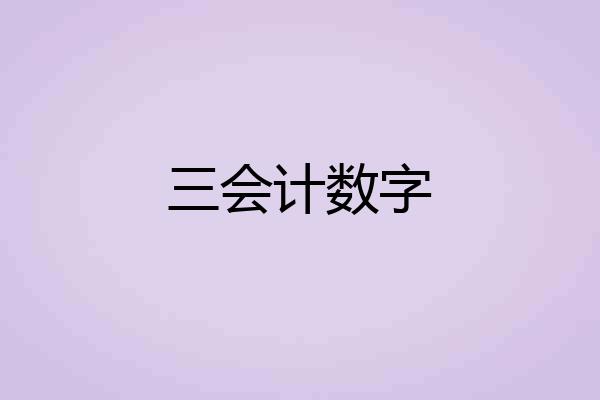 三会计数字