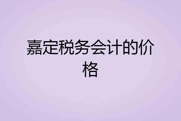 嘉定税务会计的价格