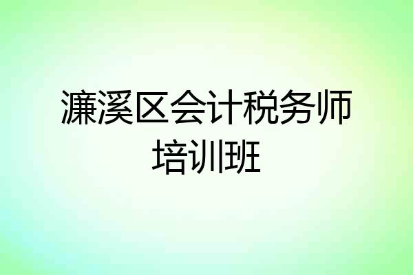濂溪区会计税务师培训班