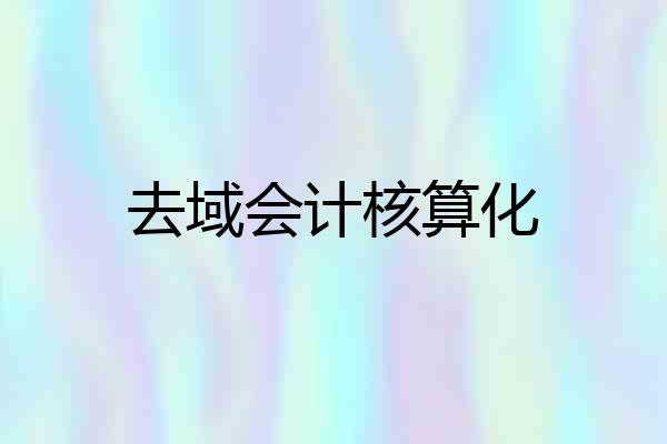 去域会计核算化