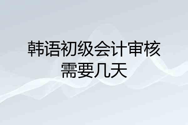 韩语初级会计审核需要几天