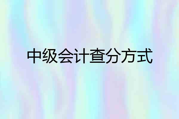 中级会计查分方式