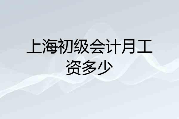 上海初级会计月工资多少