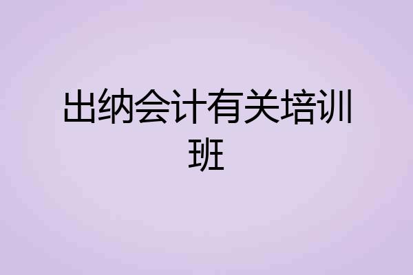 出纳会计有关培训班