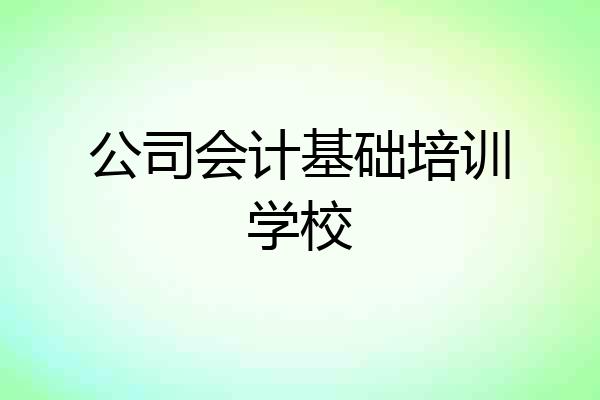 公司会计基础培训学校
